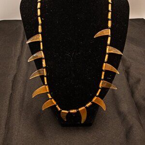 Vintage Lucite shark tooth design necklace
